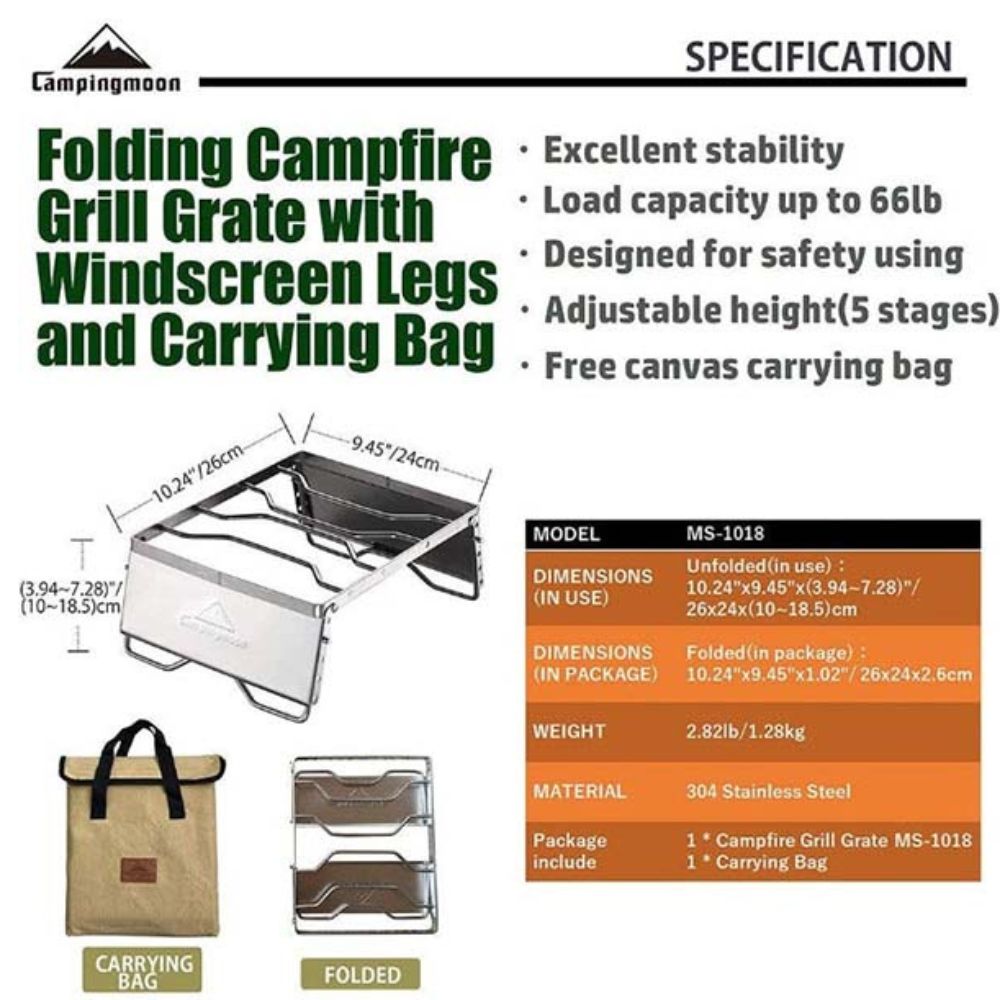 Campingmoon Windproof Stove Stand, Outdoor Grill Accessories,    - Outdoor Kuwait