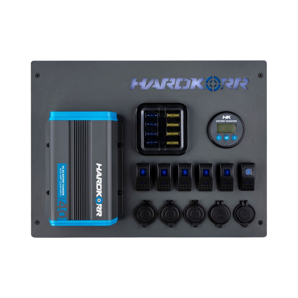 Hardkorr 12V Control Hub with 40A DC-DC Charger, Batteries,    - Outdoor Kuwait