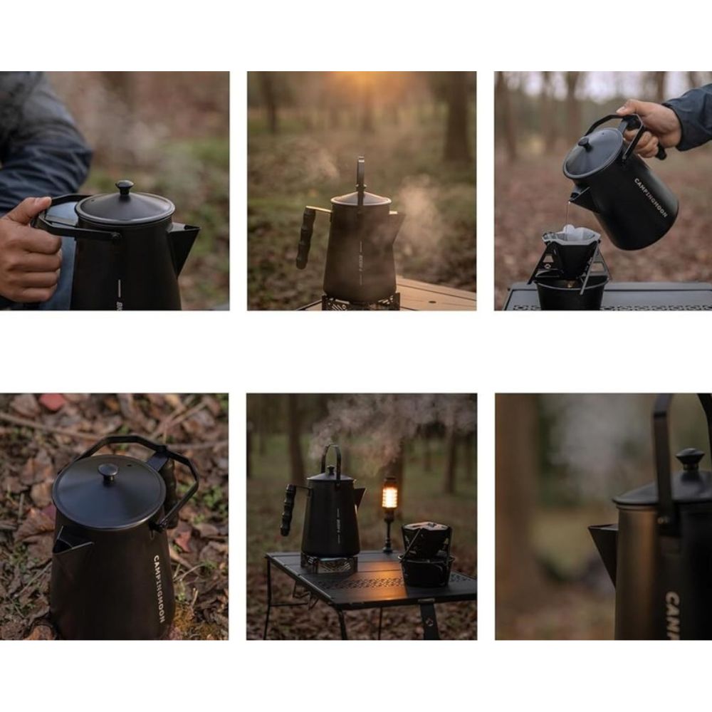 Campingmoon Stainless Steel Bonfire Kettle - 1.5L (Black), Cookware, - Outdoor Kuwait