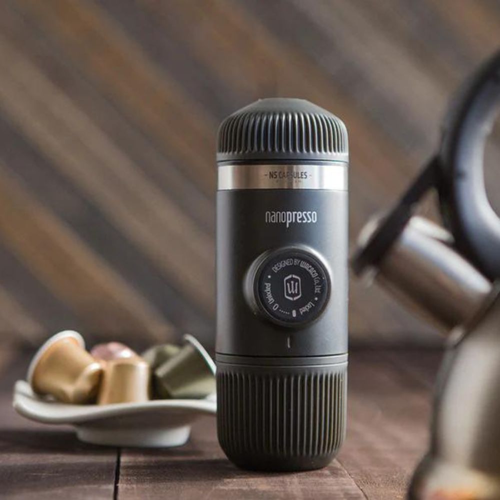 Wacaco Nanopresso - Black + Nespresso Adapter, Espresso Machine, - Outdoor Kuwait