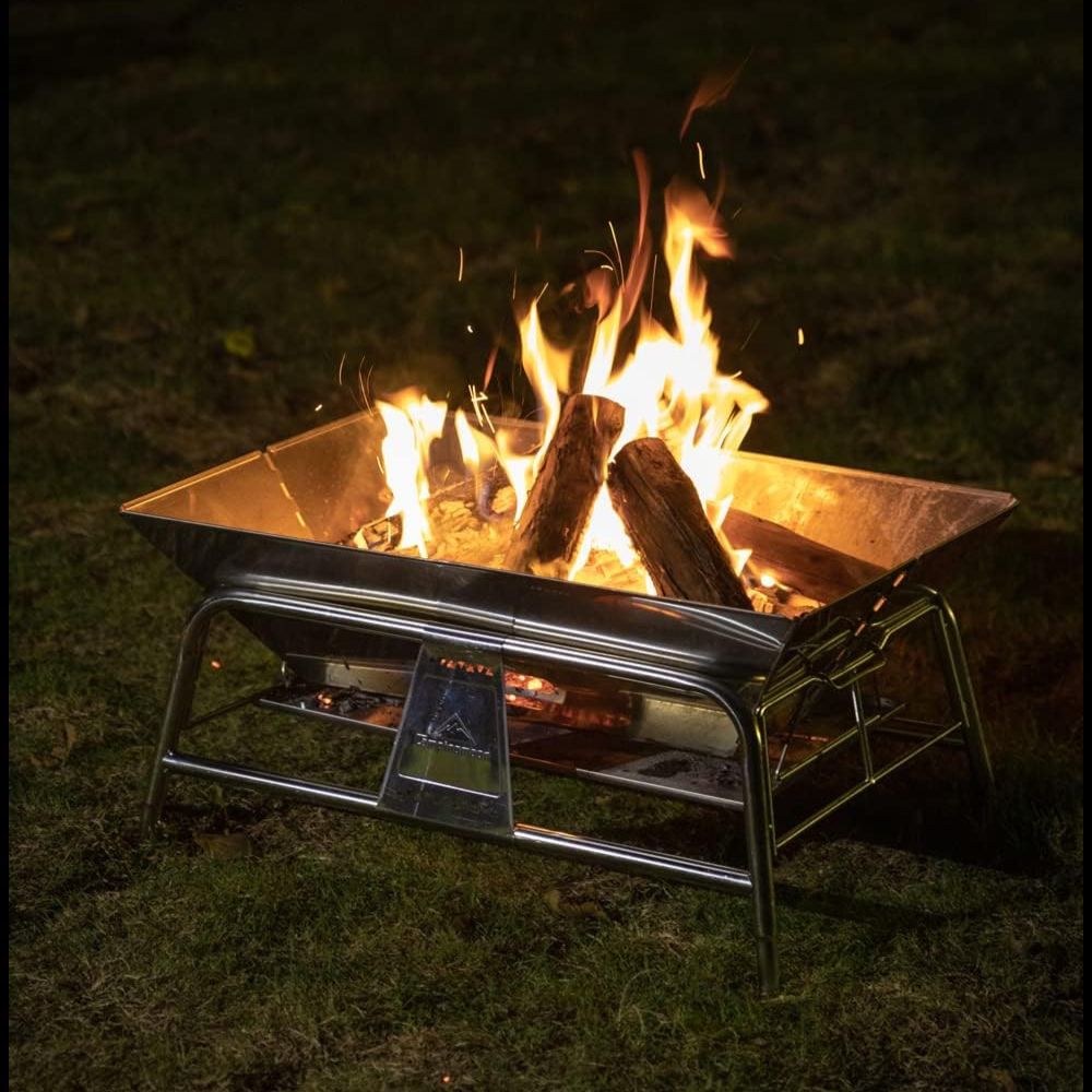 Campingmoon Folding Camping Charcoal Grill BBQ Stainless Steel Large, Outdoor Grills,    - Outdoor Kuwait