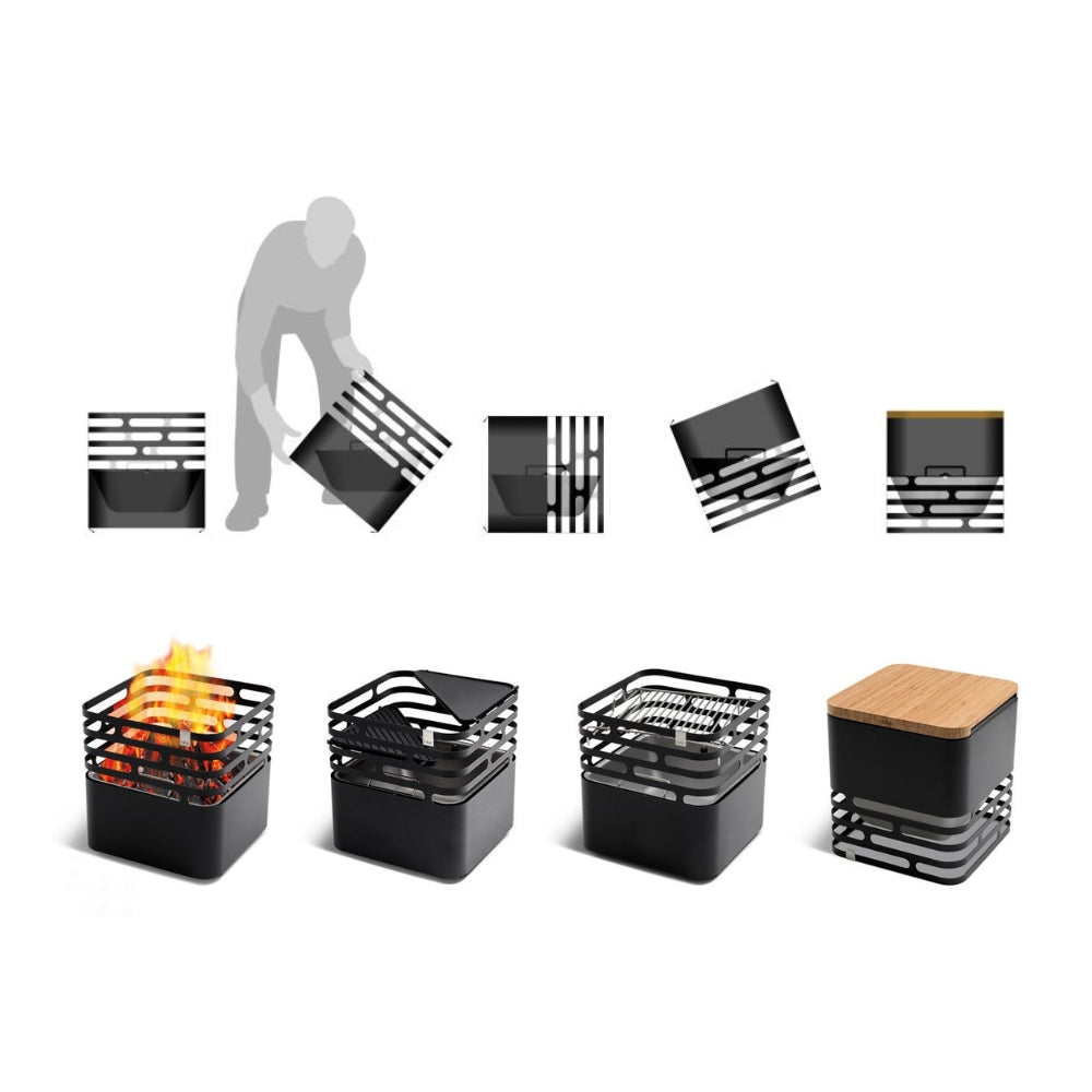 Hofats Cube Fire Basket, Firepit, - Outdoor Kuwait