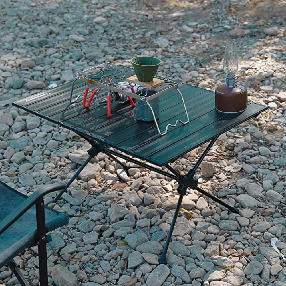 Campingmoon Roll UP Camping Table Lightweight Foldable Aluminum with Carrying Bag, Camp Furniture,    - Outdoor Kuwait