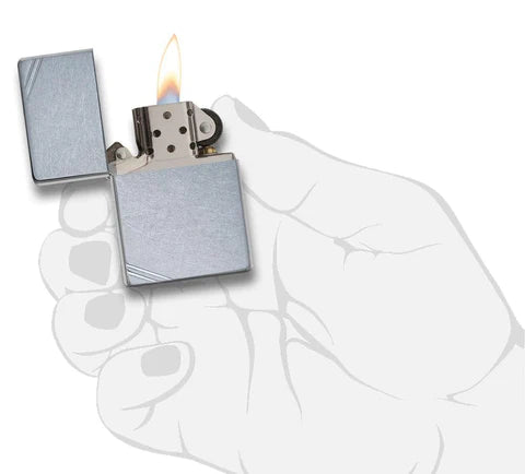 Zippo Lighter Street Chrome Vintage W Slashes, Lighter, - Outdoor Kuwait