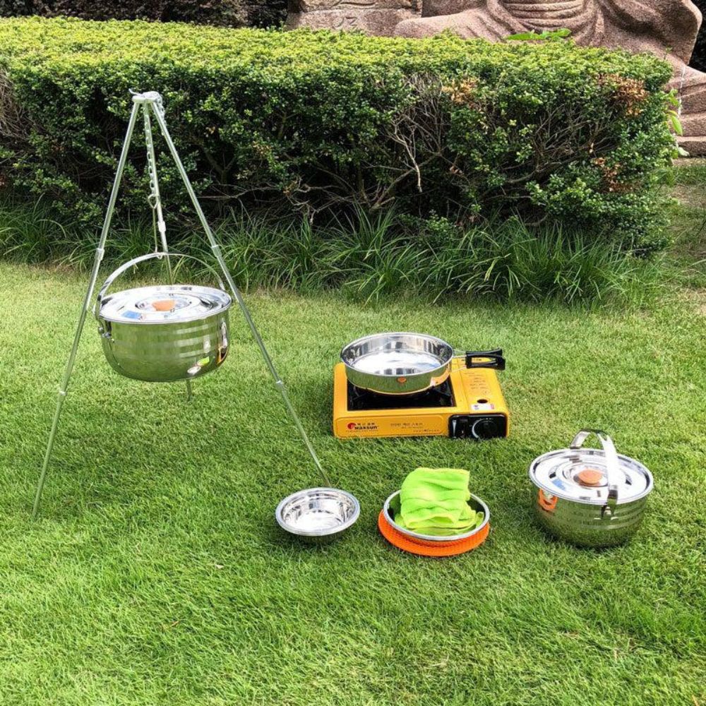 Campingmoon Stainless Steel Cookware Set - MC210, Cookware,    - Outdoor Kuwait