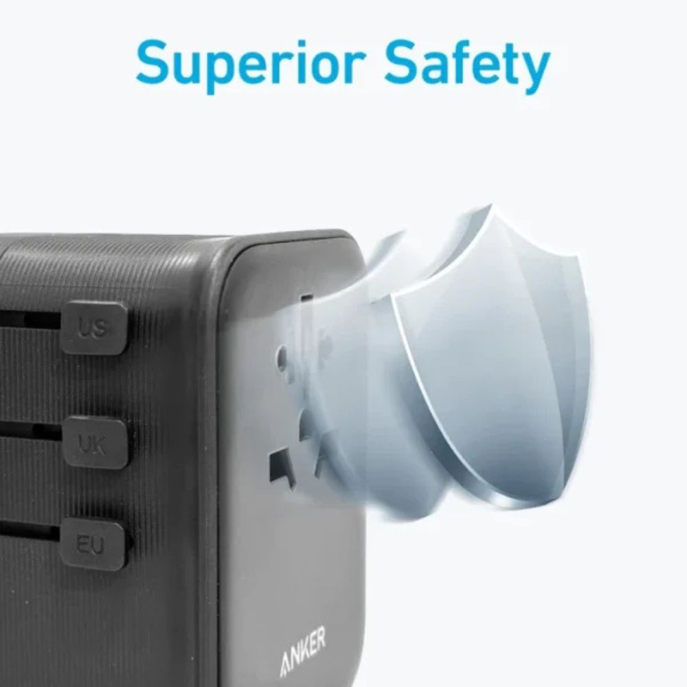 Anker Nano Travel Adapter (4-in-1, 65W) - Black, Batteries, - Outdoor Kuwait