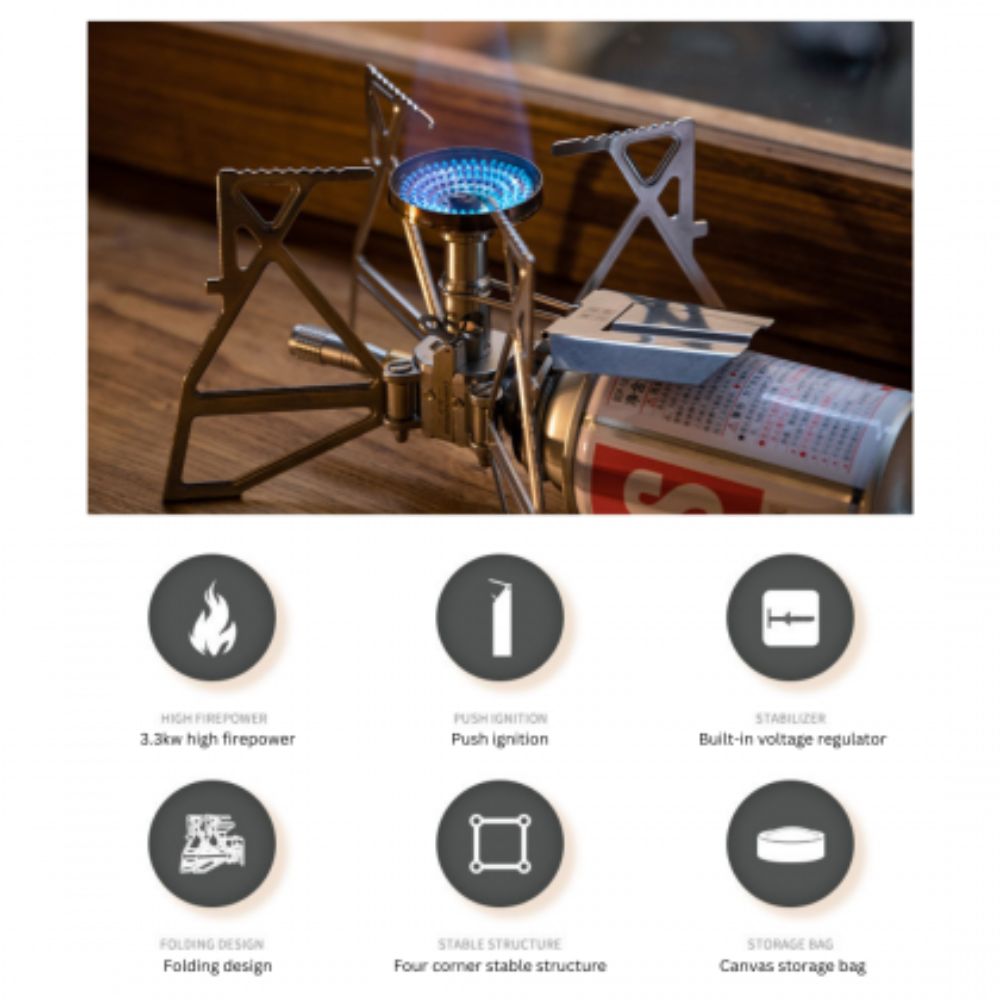 Campingmoon Mini Folding Butterfly Stove Ultralight Portable Burner, Gas Burner,    - Outdoor Kuwait