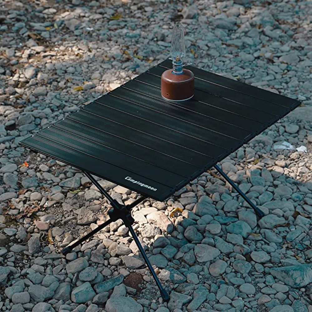 Campingmoon Roll UP Camping Table Lightweight Foldable Aluminum with Carrying Bag, Camp Furniture,    - Outdoor Kuwait