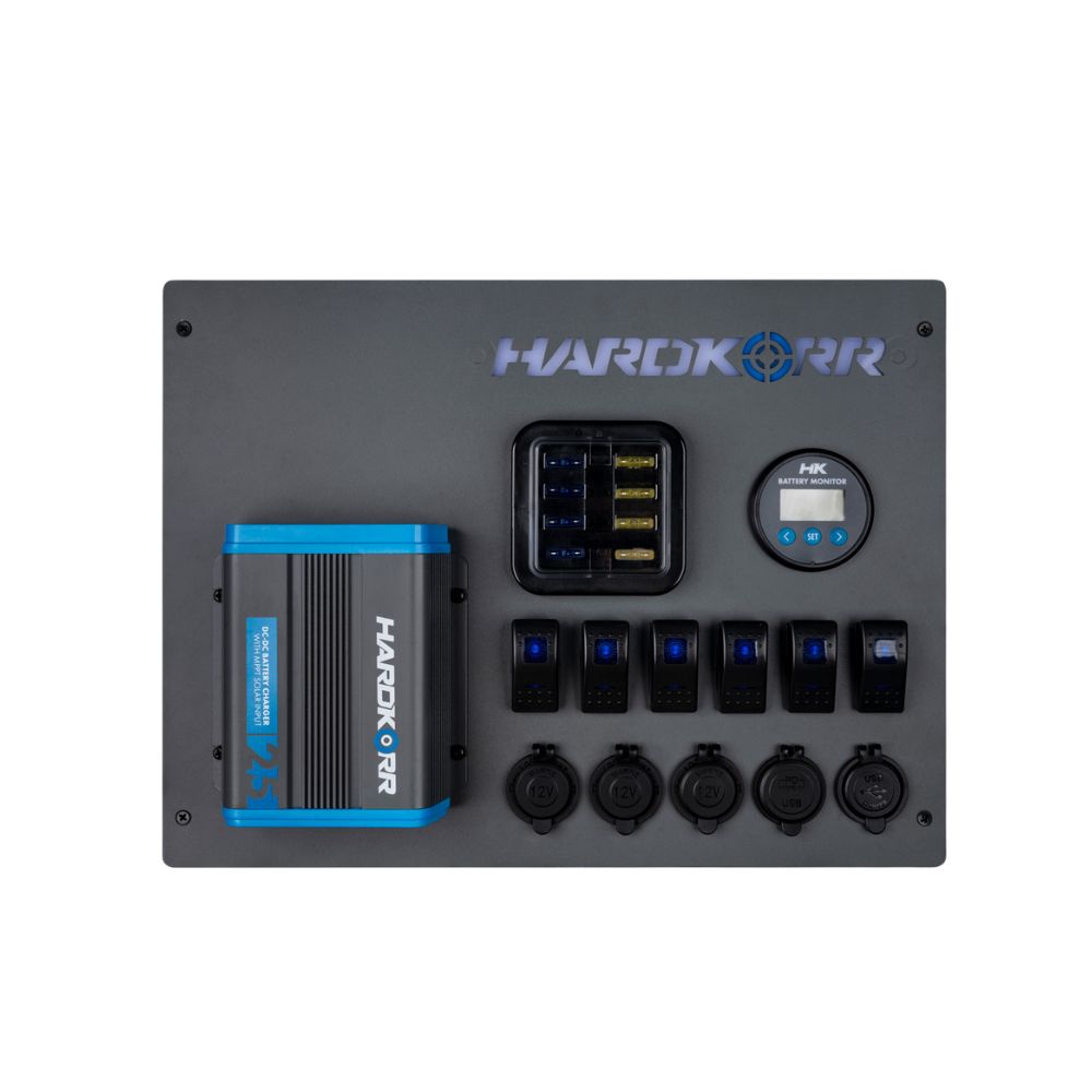 Hardkorr 12V Control Hub with 25A DC-DC Charger, Batteries,    - Outdoor Kuwait