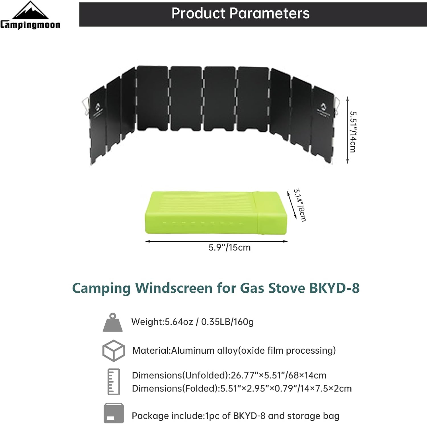 Campingmoon Foldable Aluminum Camp Stove Windscreen 10-Plate with Storage Box, , - Outdoor Kuwait