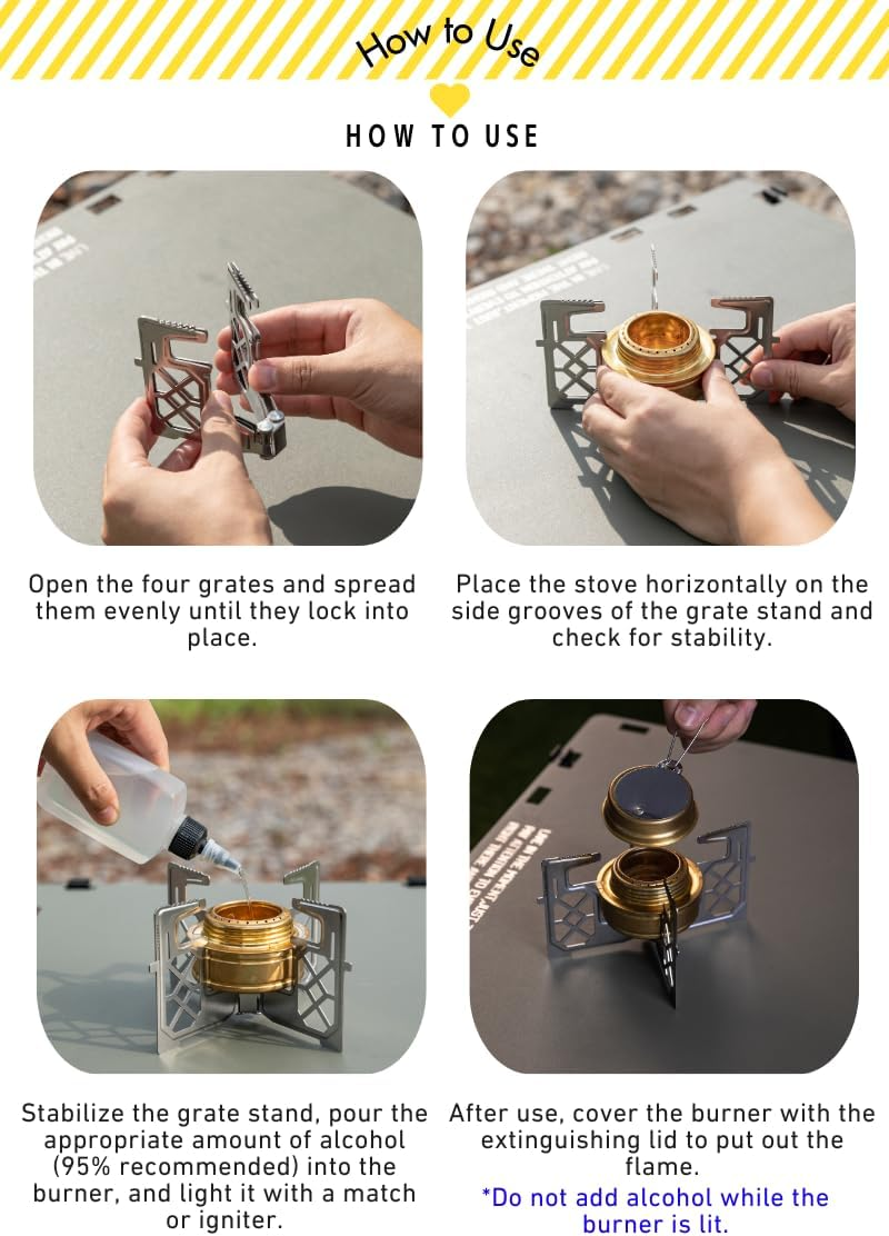 Campingmoon AS-1 Solo Alcohol Stove Stand Bracket, , - Outdoor Kuwait