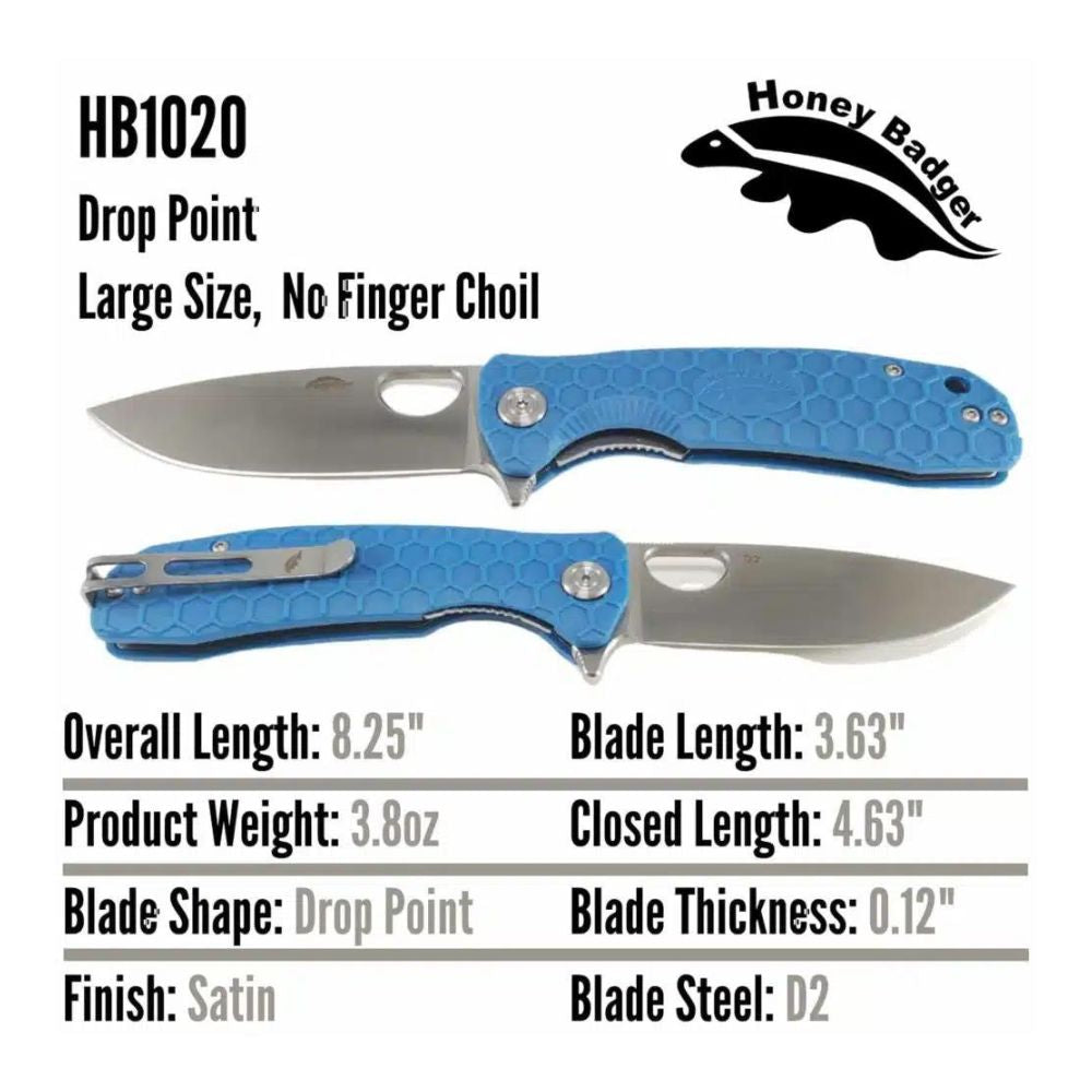 Honey Badger Flipper D2 Large - Blue, Knives, - Outdoor Kuwait