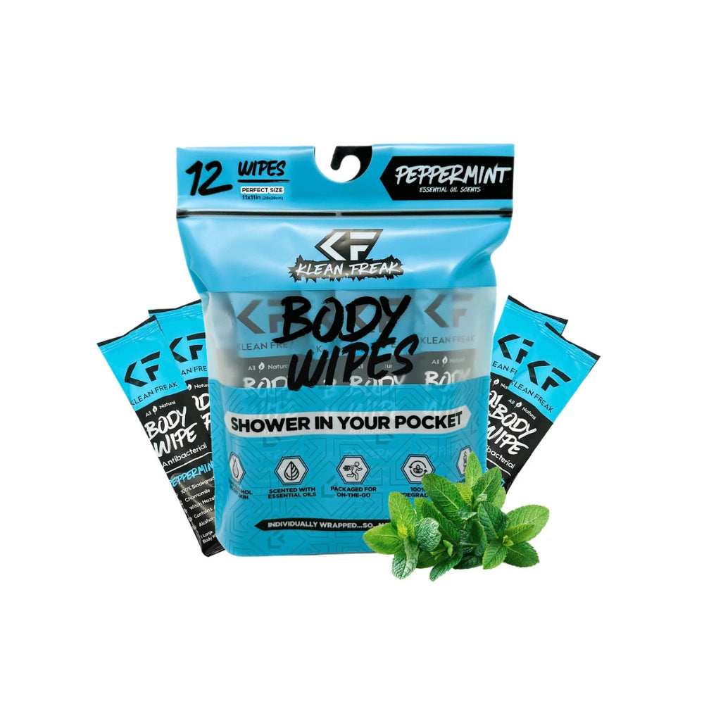 Klean Freak Body Wipes - 12 Pack, Body Wipes, Peppermint - Outdoor Kuwait