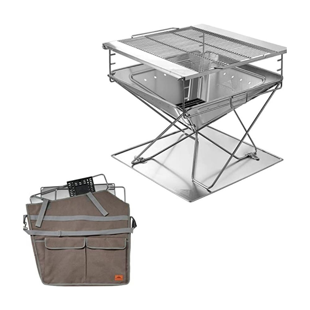 Campingmoon MT-065 Foldable BBQ Grill & Fire Pit, Outdoor Grills,    - Outdoor Kuwait