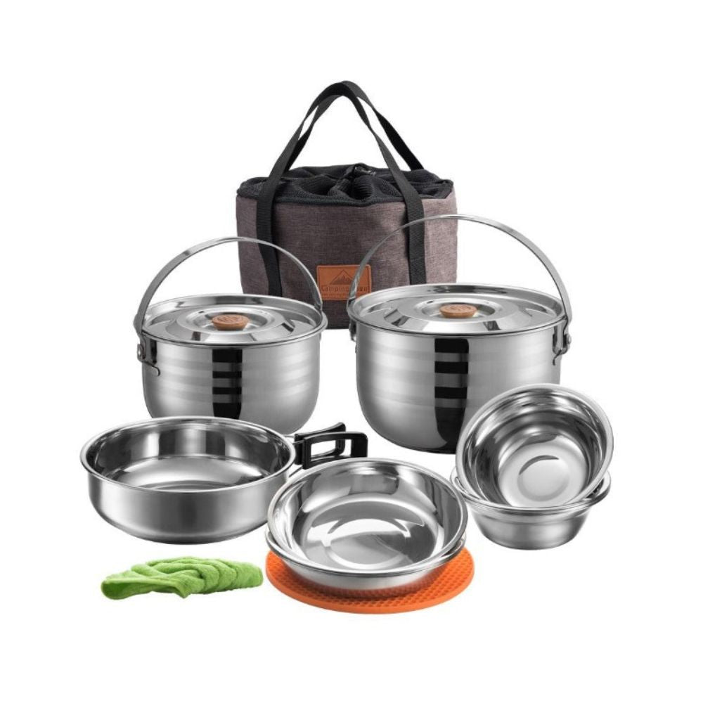 Campingmoon Stainless Steel Cookware Set - MC210, Cookware,    - Outdoor Kuwait