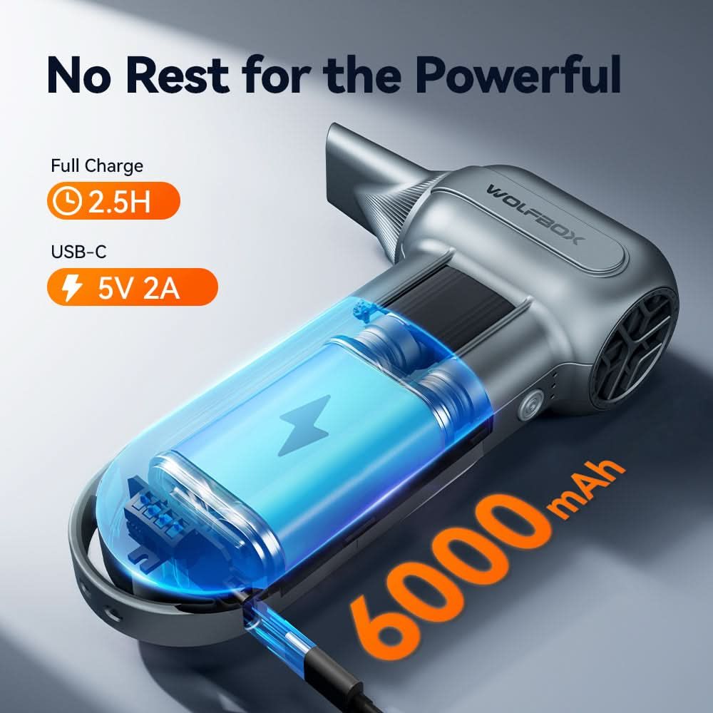 Wolfbox Compressed Air Duster - Super Power Electric Air Duster, Air Blower, - Outdoor Kuwait