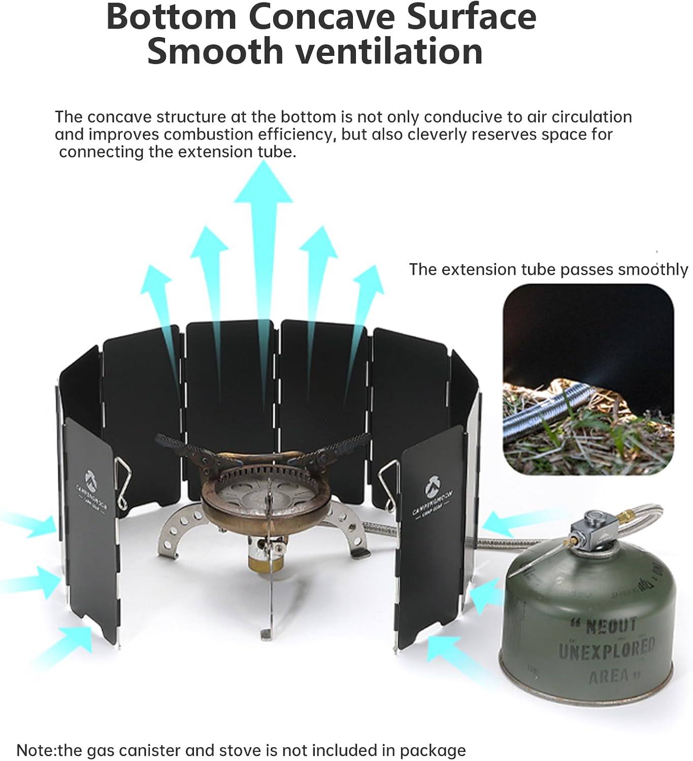 Campingmoon Foldable Aluminum Camp Stove Windscreen 10-Plate with Storage Box, , - Outdoor Kuwait