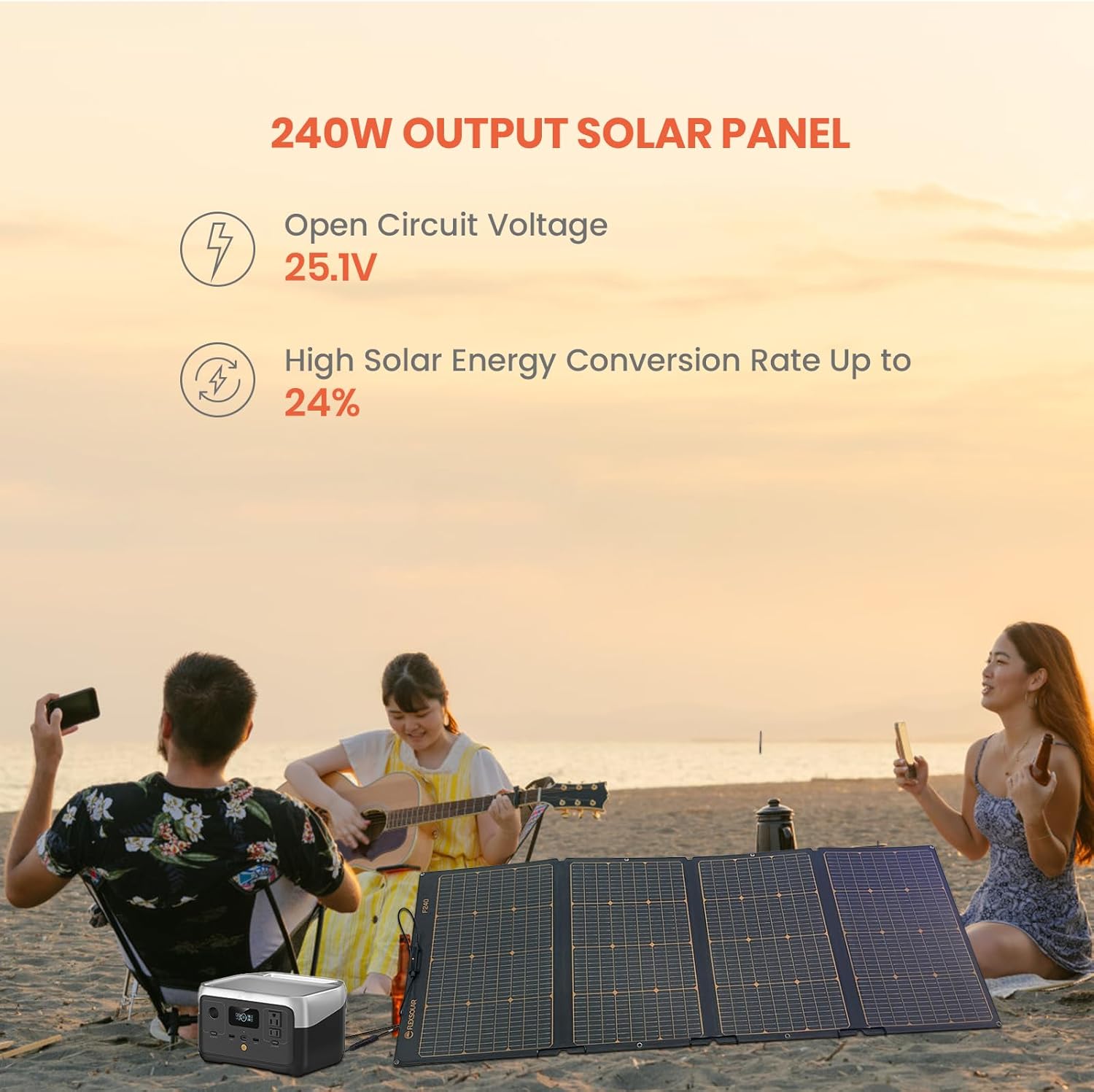 FlexSolar 240W Portable Solar Panel, Solar Panel, - Outdoor Kuwait