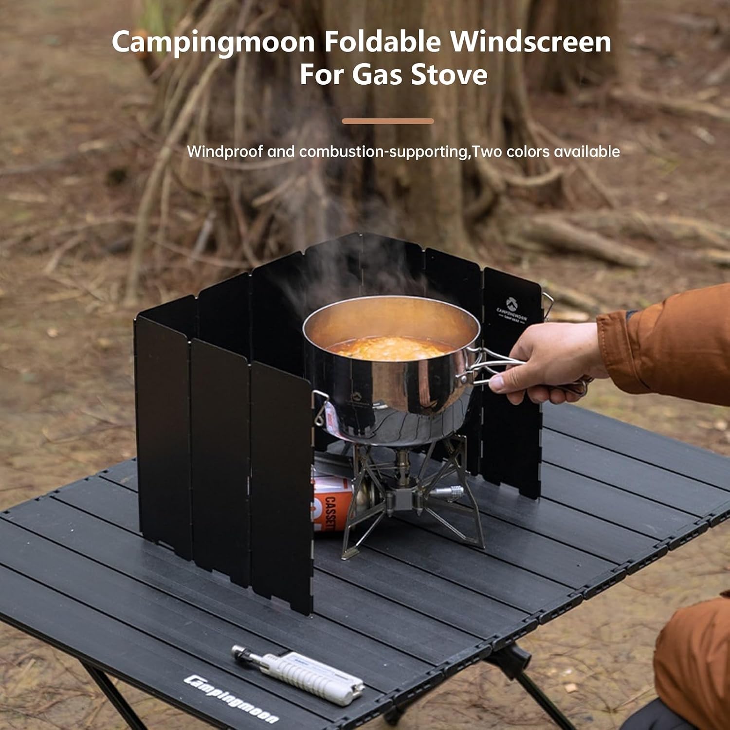 Campingmoon Foldable Aluminum Camp Stove Windscreen 10-Plate with Storage Box, , - Outdoor Kuwait