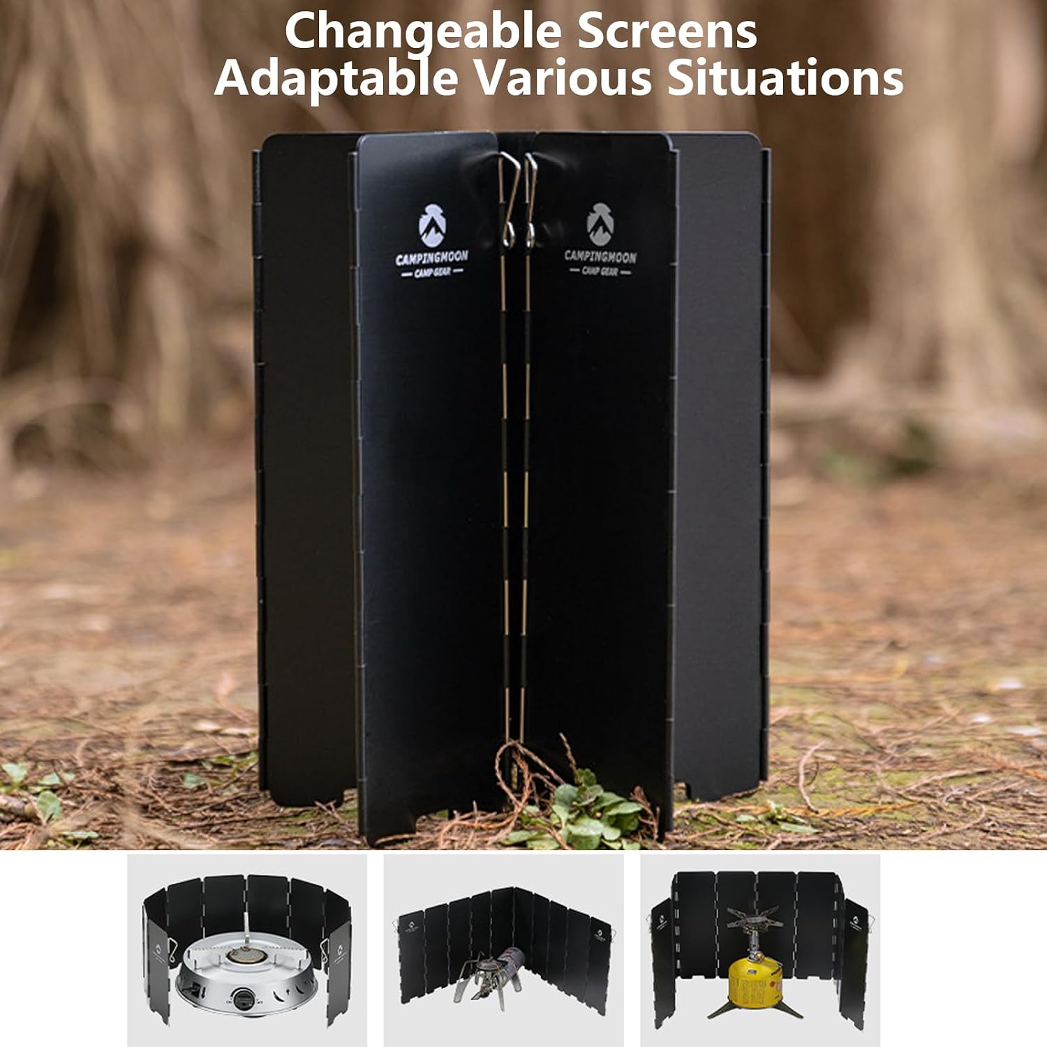 Campingmoon Foldable Aluminum Camp Stove Windscreen 10-Plate with Storage Box, , - Outdoor Kuwait