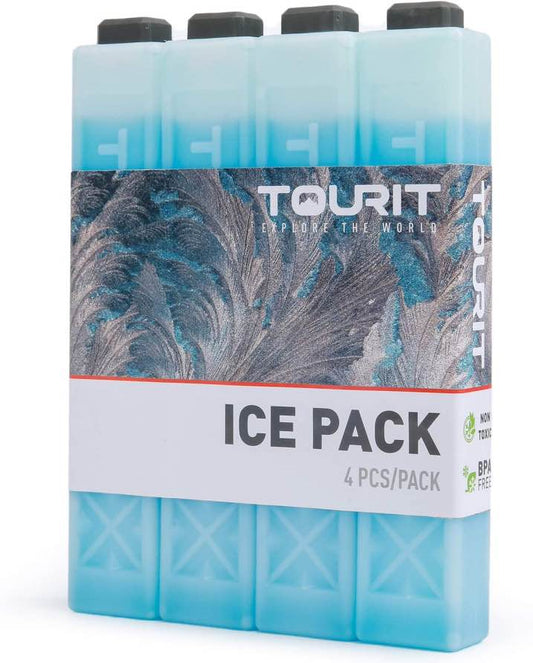 Tourit Reusable Ice Packs - 4 pack, Coolers, Blue   - Outdoor Kuwait