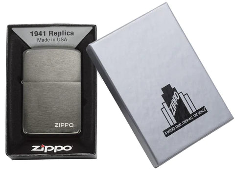 Black Ice 1941 Replica with Zippo logo, Lighter, - Outdoor Kuwait