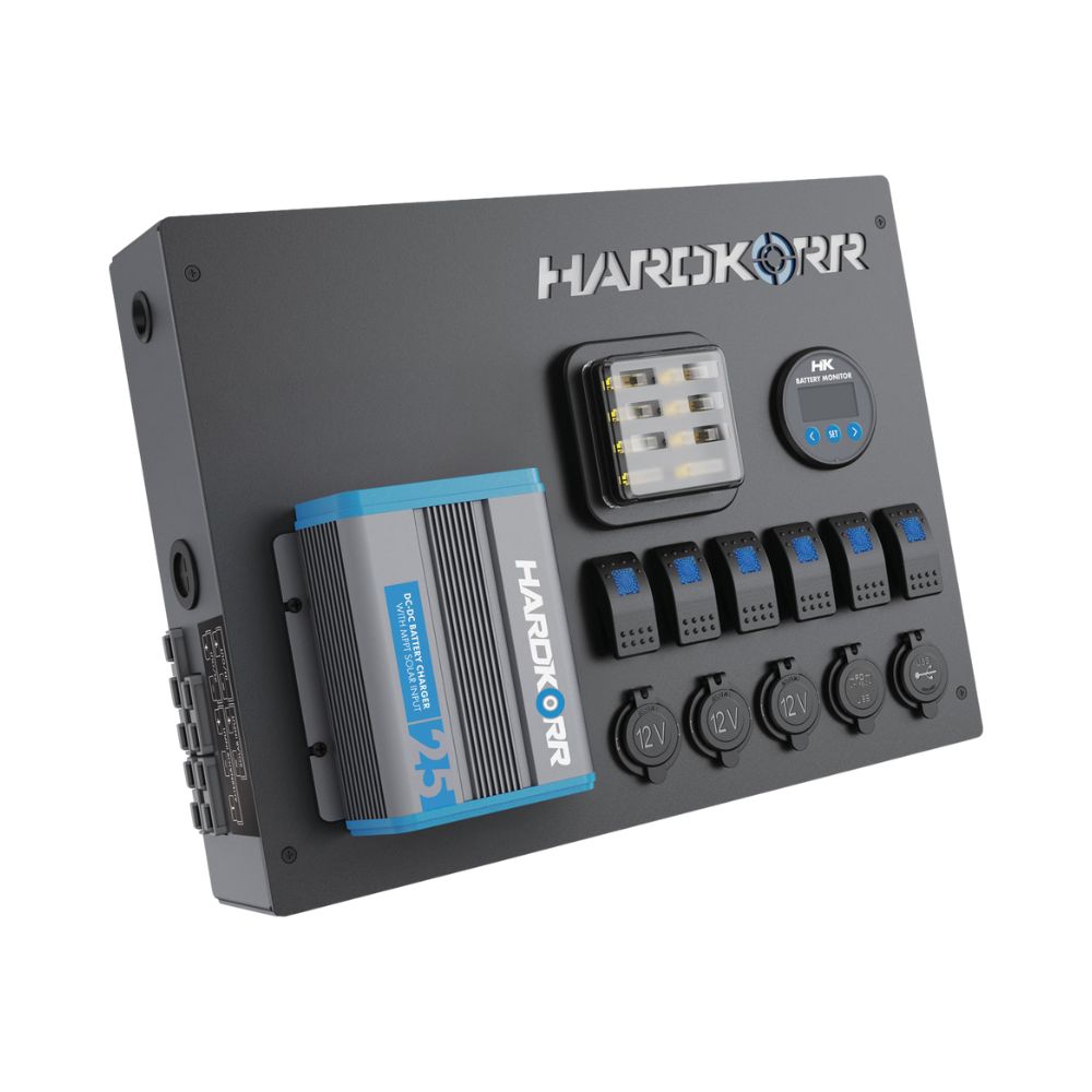 Hardkorr 12V Control Hub with 25A DC-DC Charger, Batteries,    - Outdoor Kuwait