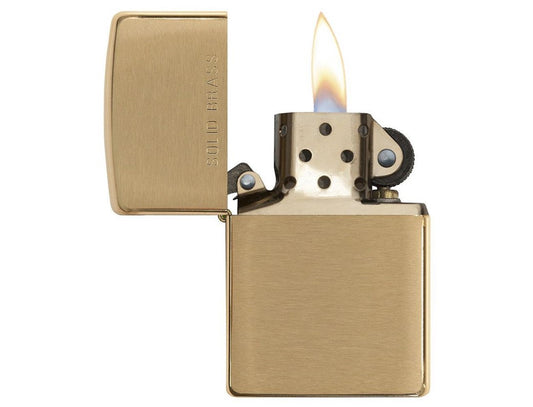 Zippo 204-Brush Finish Brass Lighter, Lighters & Matches,    - Outdoor Kuwait