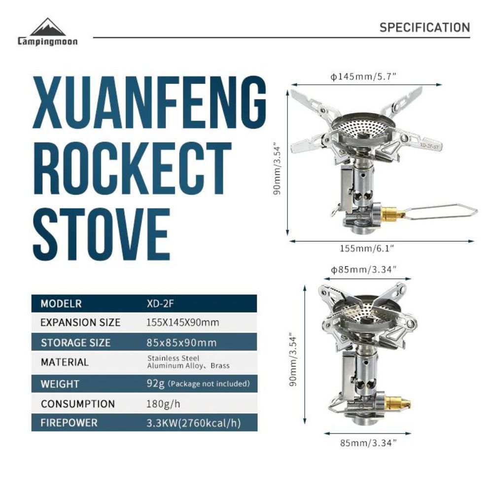 Campingmoon Mini High-Power Rocket Stove Ultralight Portable Burner, Gas Burner,    - Outdoor Kuwait