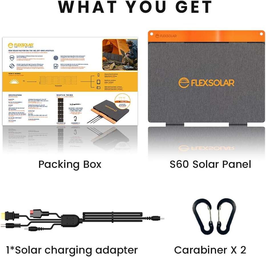 FlexSolar S60 SolarPad 60W Solar Panel Charger