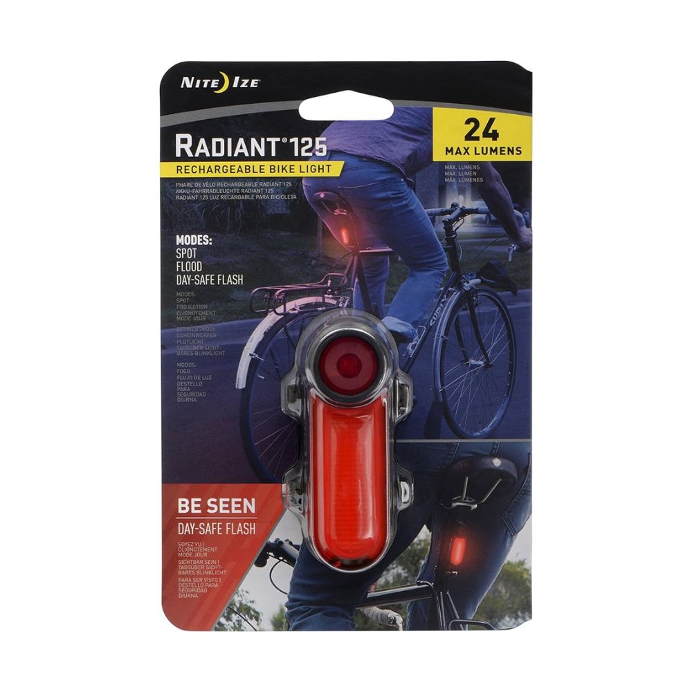 NITE IZE RADIANT® 125 RECHARGEABLE BIKE LIGHT - Red, Bicycle Lights, - Outdoor Kuwait
