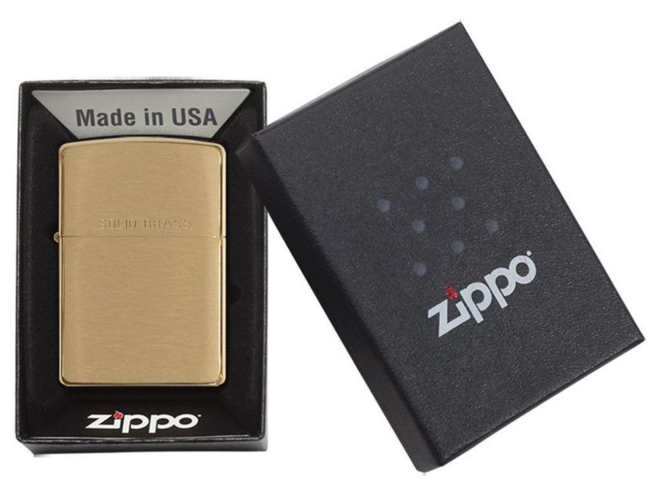 Zippo 204-Brush Finish Brass Lighter, Lighter, - Outdoor Kuwait