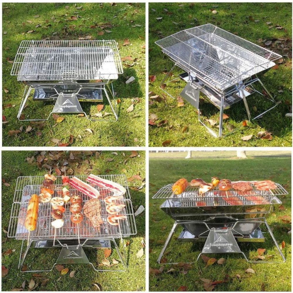 Campingmoon MT-3 Foldable BBQ Grill with Carrying Bag - Large, Outdoor Grills,    - Outdoor Kuwait
