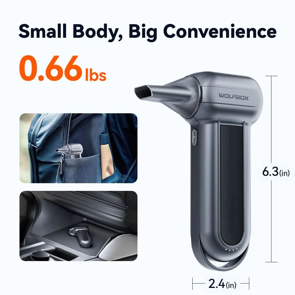 Wolfbox Compressed Air Duster - Super Power Electric Air Duster, Air Blower, - Outdoor Kuwait