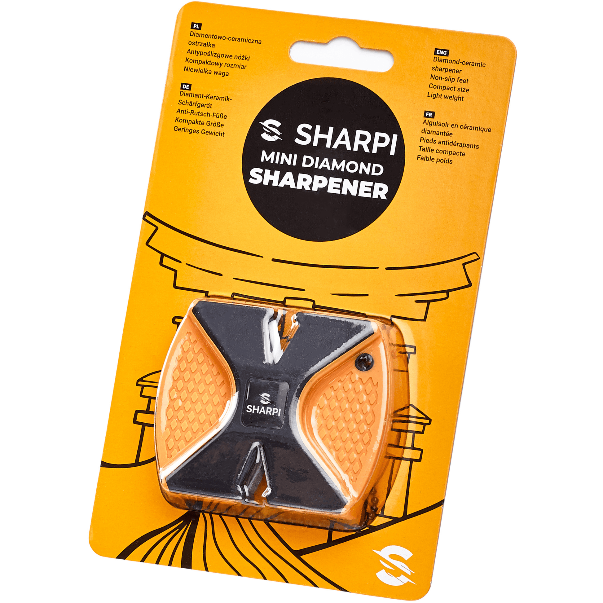 SHARPI Diamond Pocket Knife Sharpener 360/1000 Grit Ceramic, , - Outdoor Kuwait