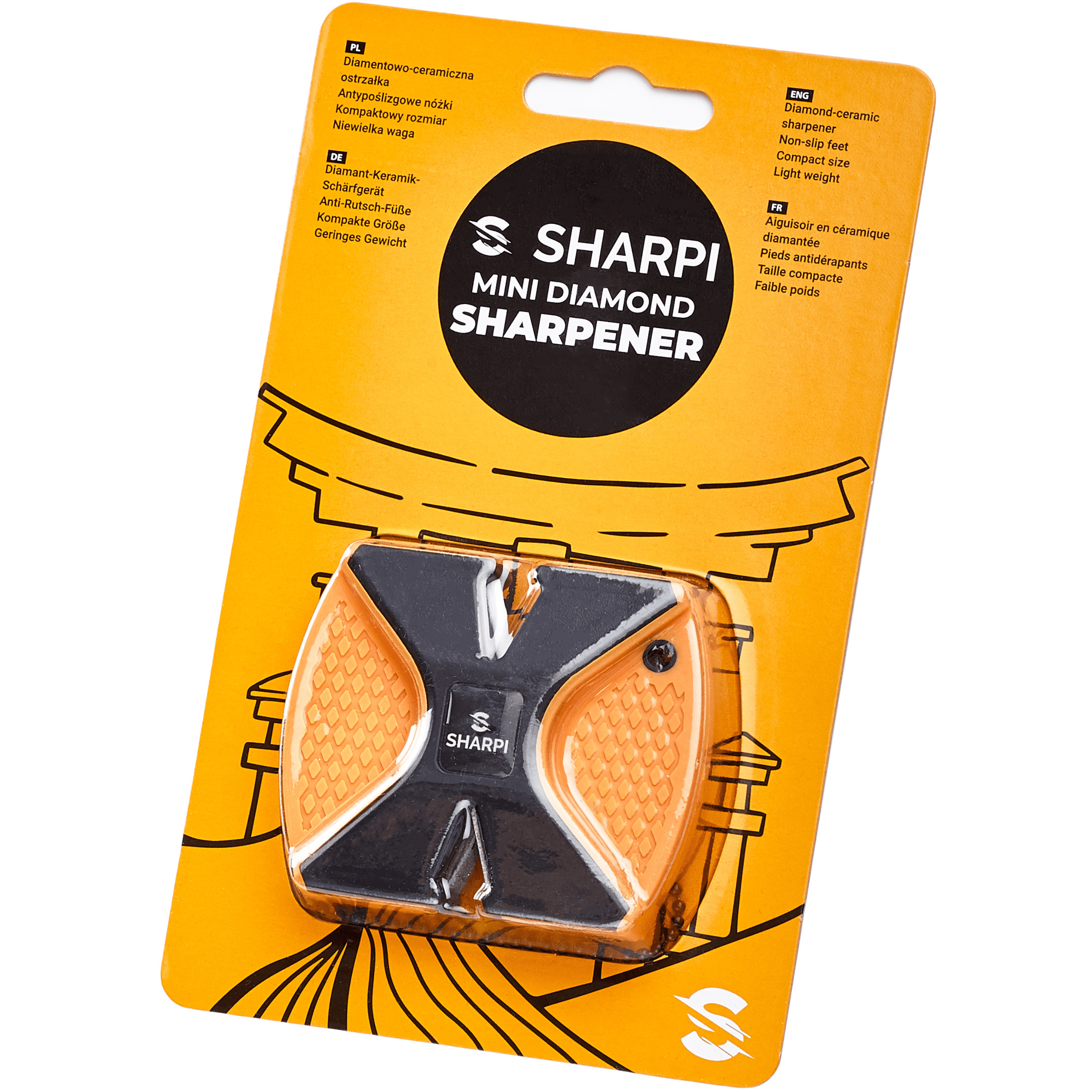 SHARPI Diamond Pocket Knife Sharpener 360/1000 Grit Ceramic, , - Outdoor Kuwait