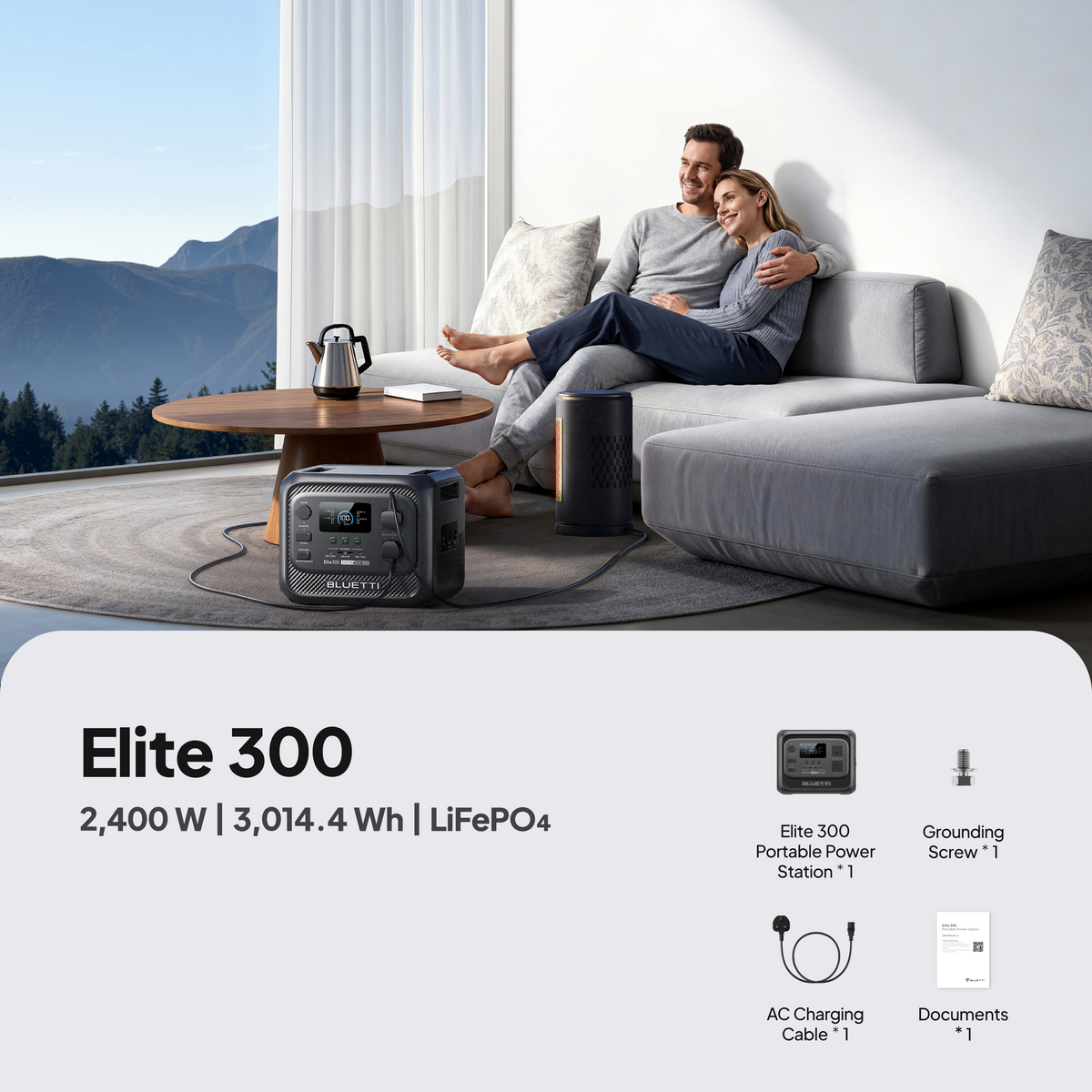 BLUETTI Elite 300 Portable Power Station 2400W 3014.4Wh