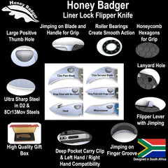 Honey Badger Flipper Wharncleaver Large With Choil D2