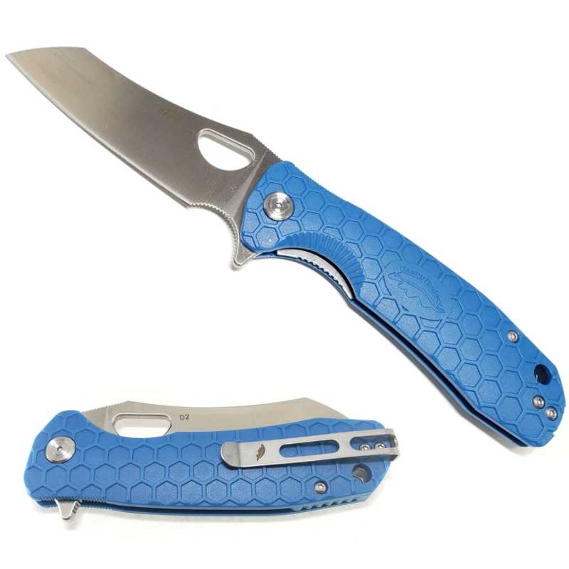 Honey Badger Flipper Wharncleaver Large With Choil D2, Knives, Blue   - Outdoor Kuwait