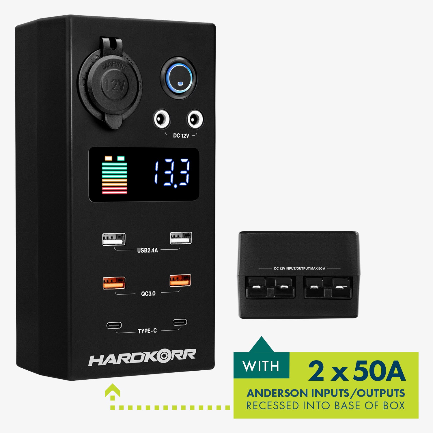 Hardkorr 12V DC Power Distribution Box (MINI), Power Distributer,    - Outdoor Kuwait