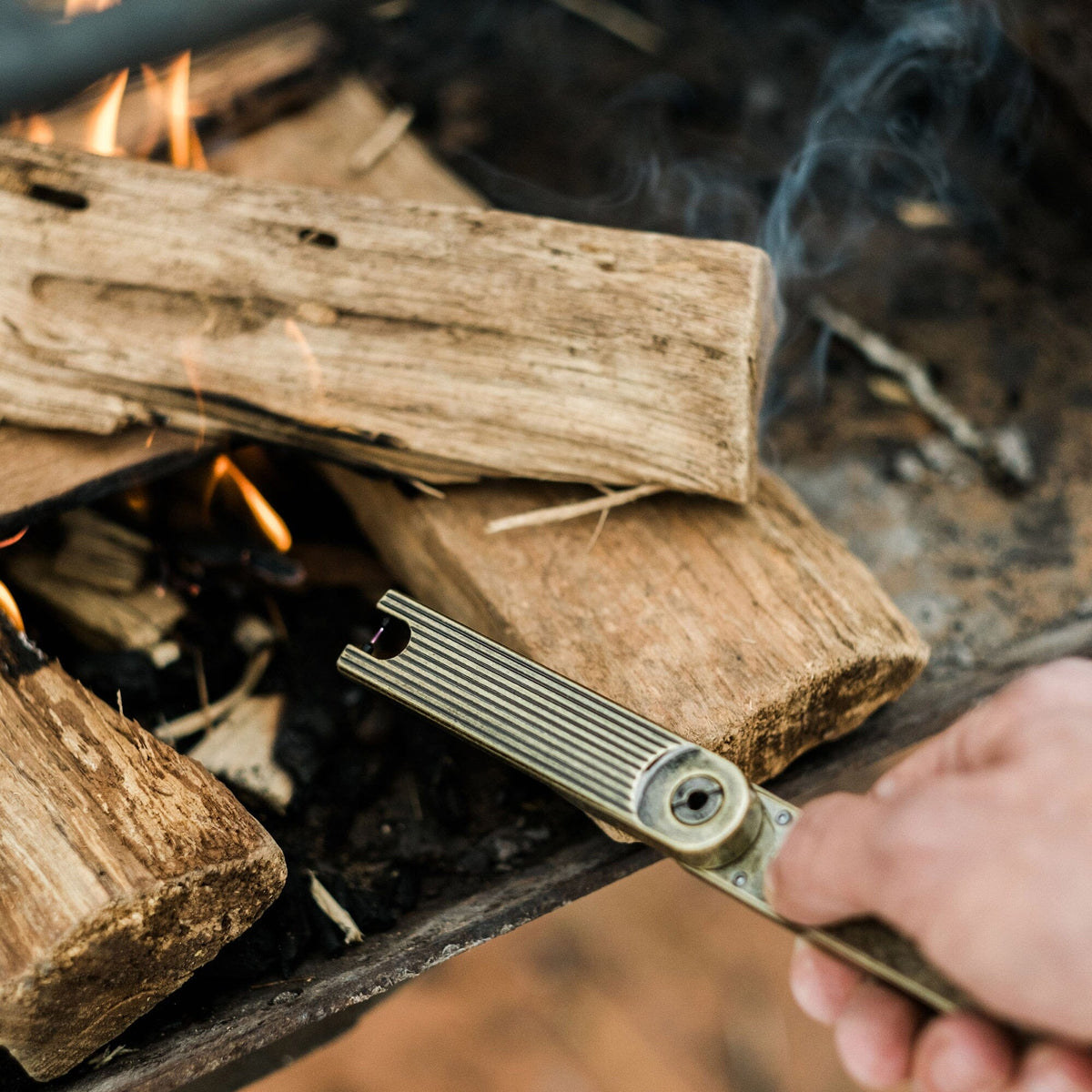 Barebones Pivot Arc Lighter Brass, , - Outdoor Kuwait