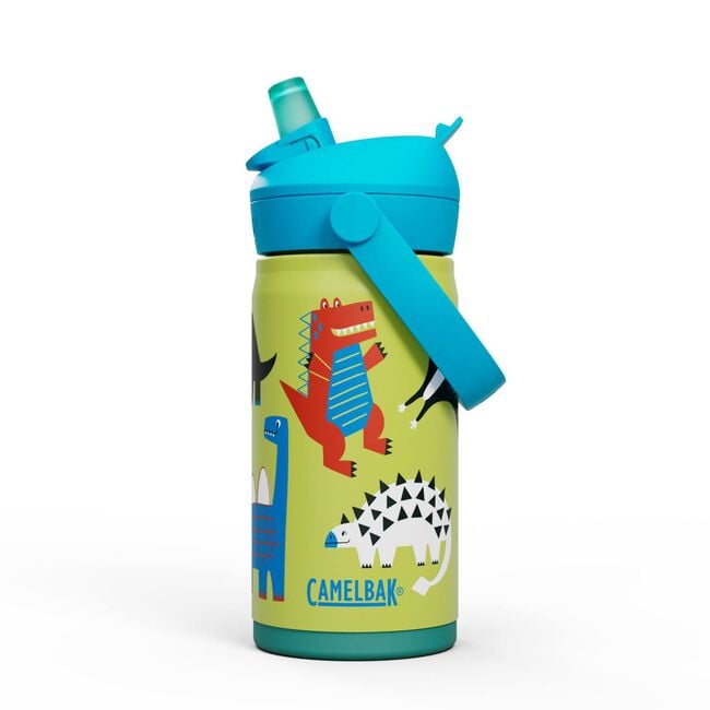 Camelbak Thrive™ Flip Straw Kids 12oz Bottle, Insulated Stainless Steel, Water Bottles, Dino Jams - Outdoor Kuwait