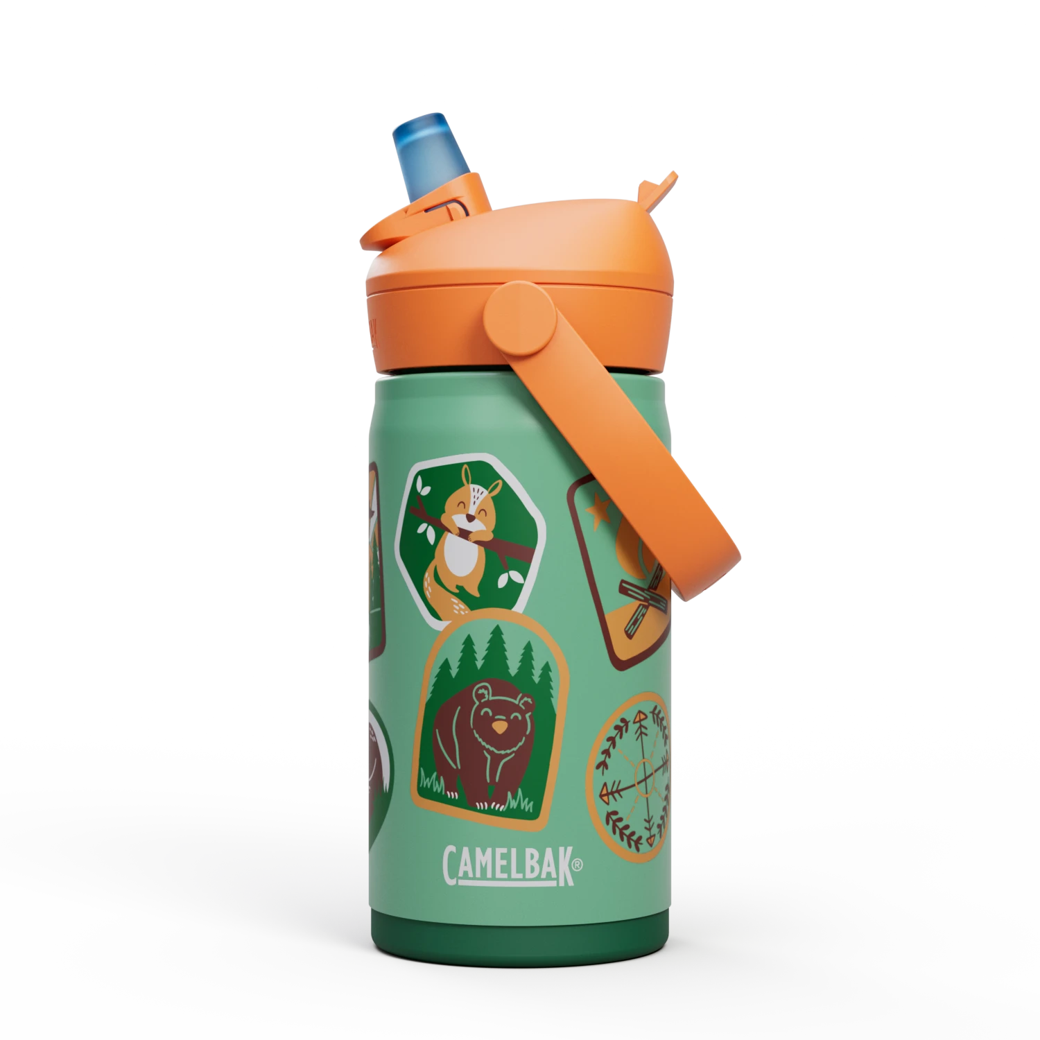 Camelbak Thrive™ Flip Straw Kids 12oz Bottle, Insulated Stainless Steel, Water Bottles, Camp Badges - Outdoor Kuwait