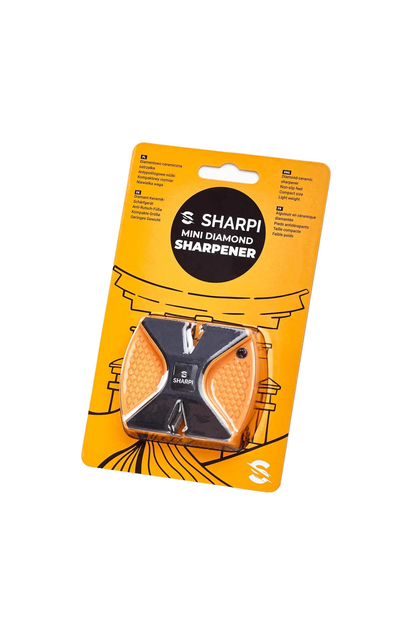 SHARPI Diamond Pocket Knife Sharpener 360/1000 Grit Ceramic, , - Outdoor Kuwait