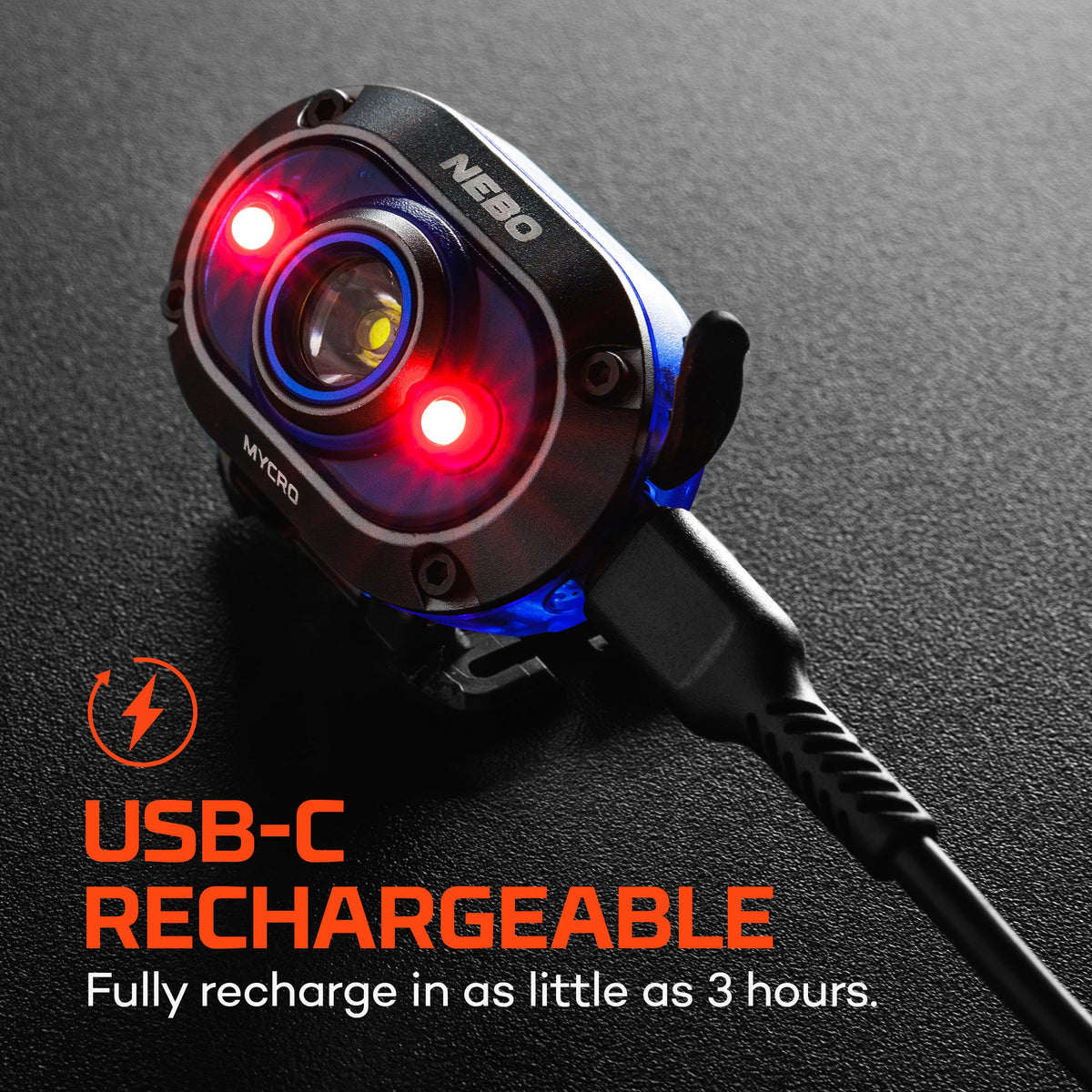 Nebo Mycro 450 Lumen Rechargeable Headlamp Blue, Headlamps, - Outdoor Kuwait
