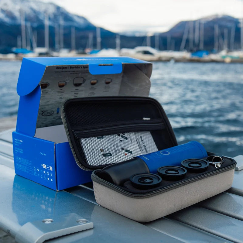 Outin Nano Portable Espresso Machine Set (Ocean Blue), Espresso Machine, - Outdoor Kuwait