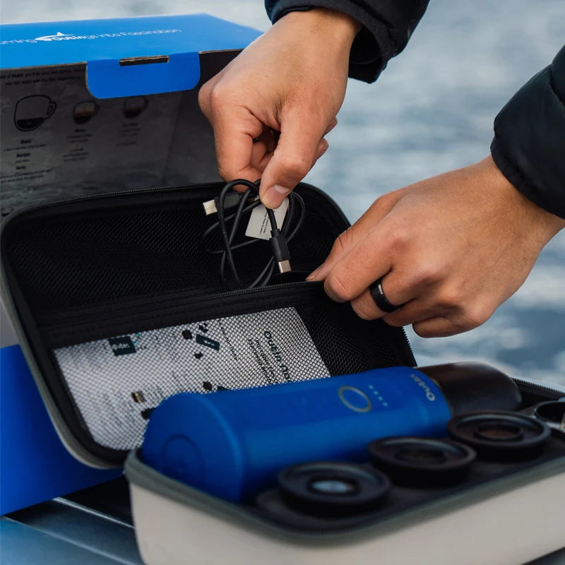 Outin Nano Portable Espresso Machine Set (Ocean Blue), Espresso Machine, - Outdoor Kuwait