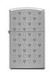 Zippo REG Brush Finish Chrome Multi Heart Lighter -ZP200 AE179649, Lighters & Matches, - Outdoor Kuwait
