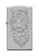 Zippo Lighter 205 AE185087 REG Satin Chrome Tiger, Lighters & Matches, - Outdoor Kuwait