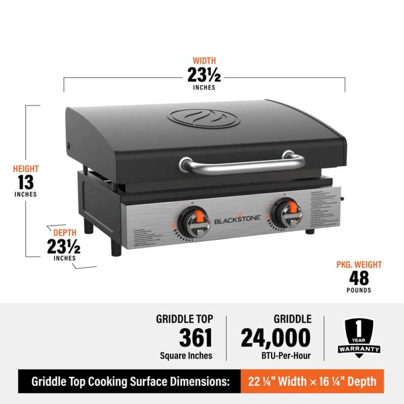 Black Stone  22" GRIDDLE W/HOOD, Griddle,    - Outdoor Kuwait